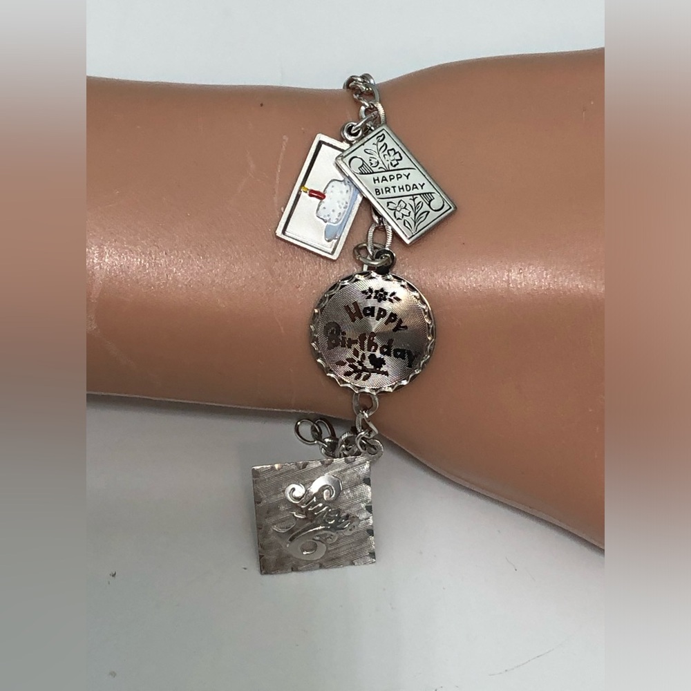 Vintage Sterling Silver Charm Bracelet Sweet 16years Sz 6.5 - Picture 5 of 9